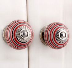 Red Black Striped Knobs